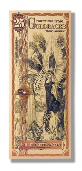 25 Goldback &ndash; Aurum Gold Foil Note (24KT) Random State Selection