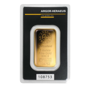 Argor-Heraeus 1 oz Gold KineBar&reg; (in Assay Card)