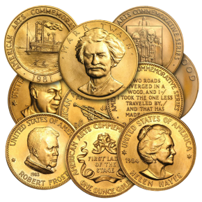 1 oz U.S. Mint Gold Commemorative Arts Medal (Random Year)