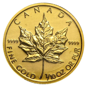Canada 1/10 oz Gold Maple Leaf .9999 Fine (Random Year)