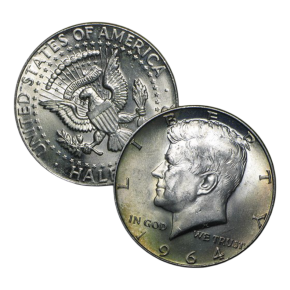 $1 Face Value 90% Silver 1964 Kennedy Half Dollars &ndash; BU