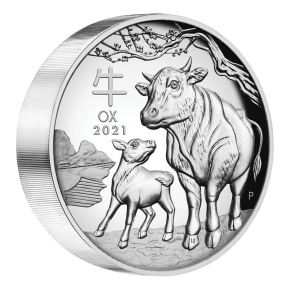 2021 Australia 5 oz Silver Lunar Ox BU (Series III)