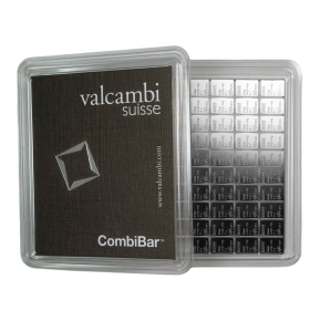 100 x 1 gram Silver Valcambi CombiBar&trade; (w/ Assay)